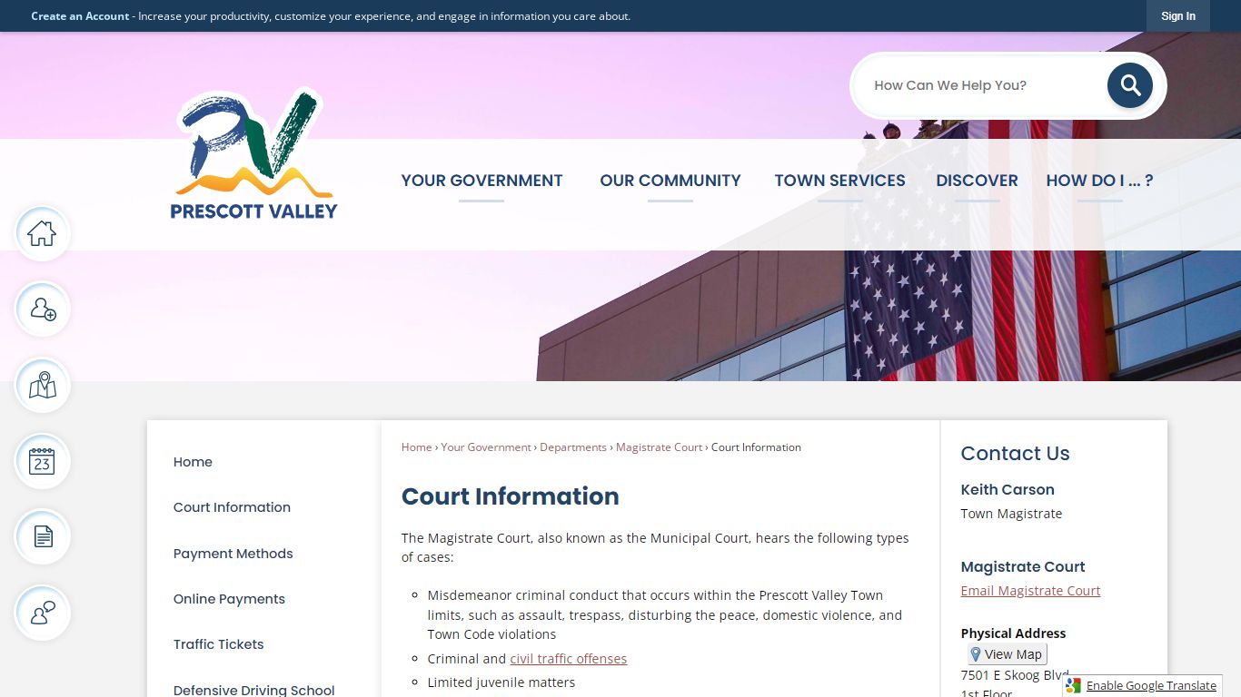 Court Information | Prescott Valley, AZ - Official Website